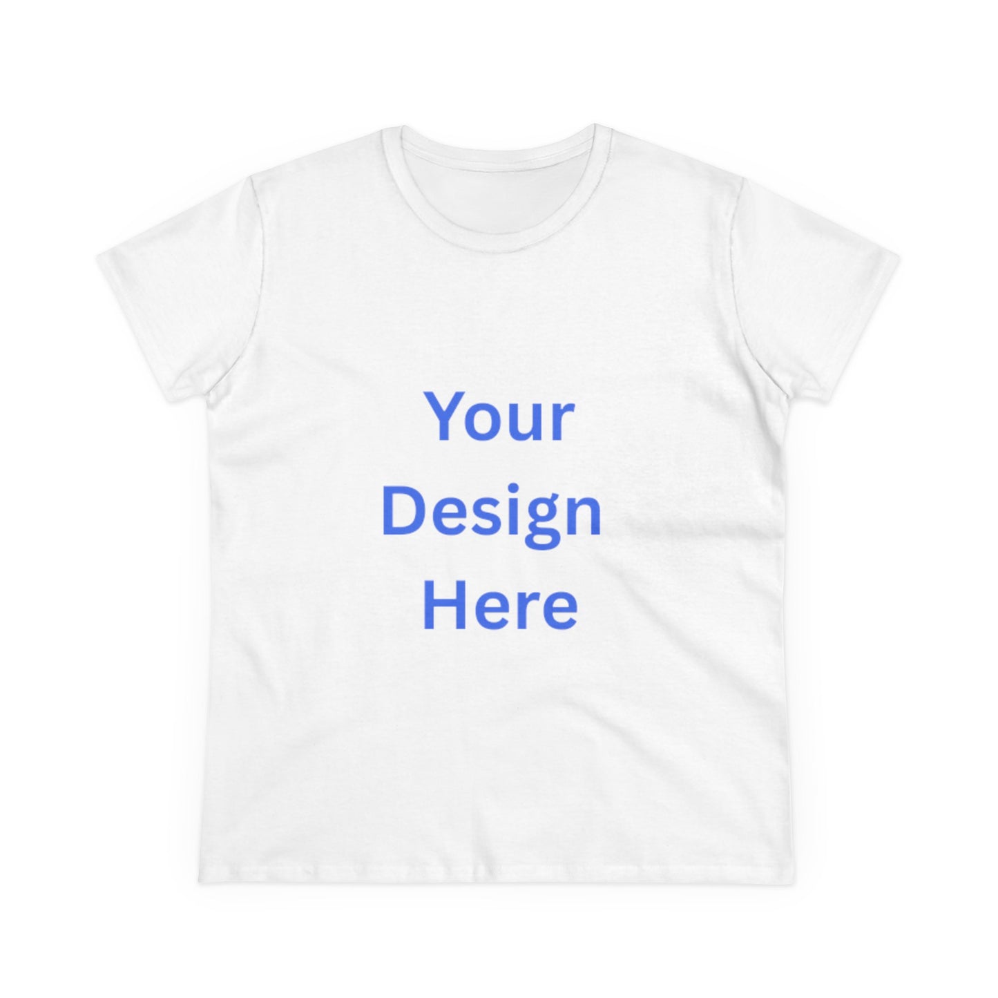 Customizable Women's Midweight Cotton Tee - Personalize with Your Design