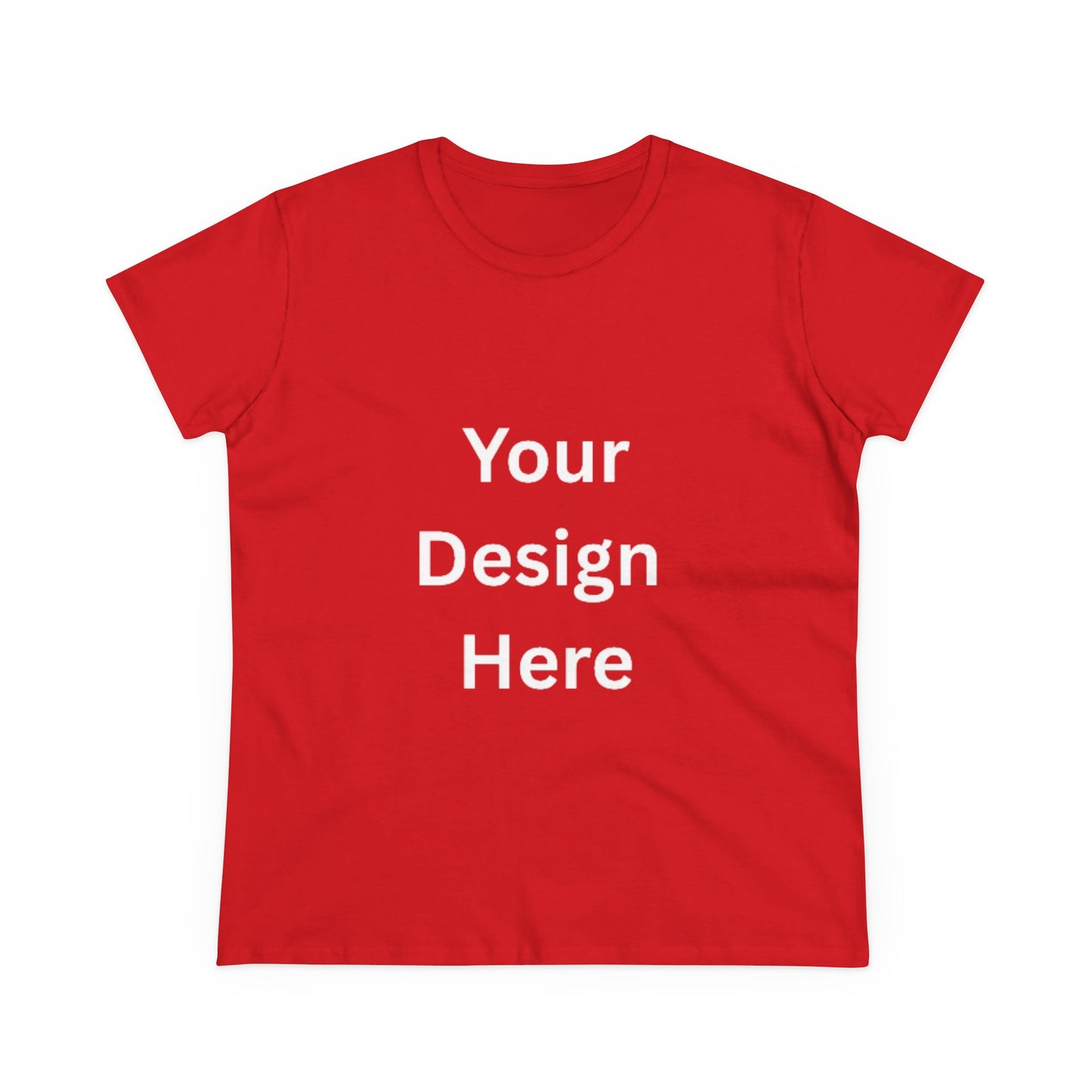 Customizable Women's Midweight Cotton Tee - Personalize with Your Design