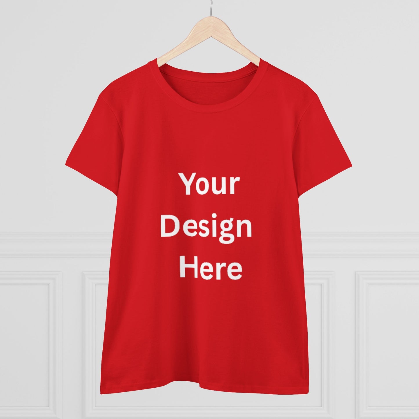 Customizable Women's Midweight Cotton Tee - Personalize with Your Design