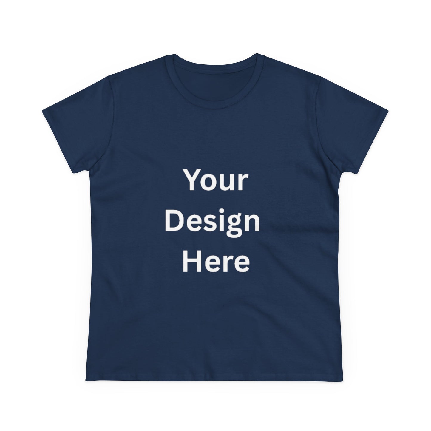 Customizable Women's Midweight Cotton Tee - Personalize with Your Design