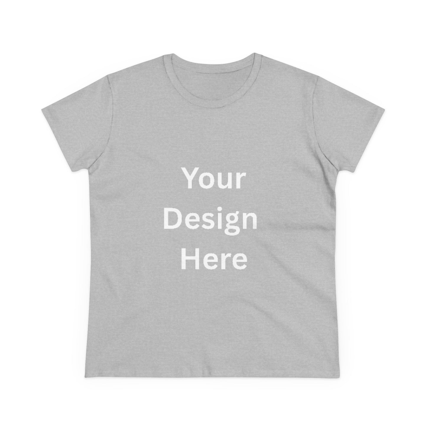 Customizable Women's Midweight Cotton Tee - Personalize with Your Design