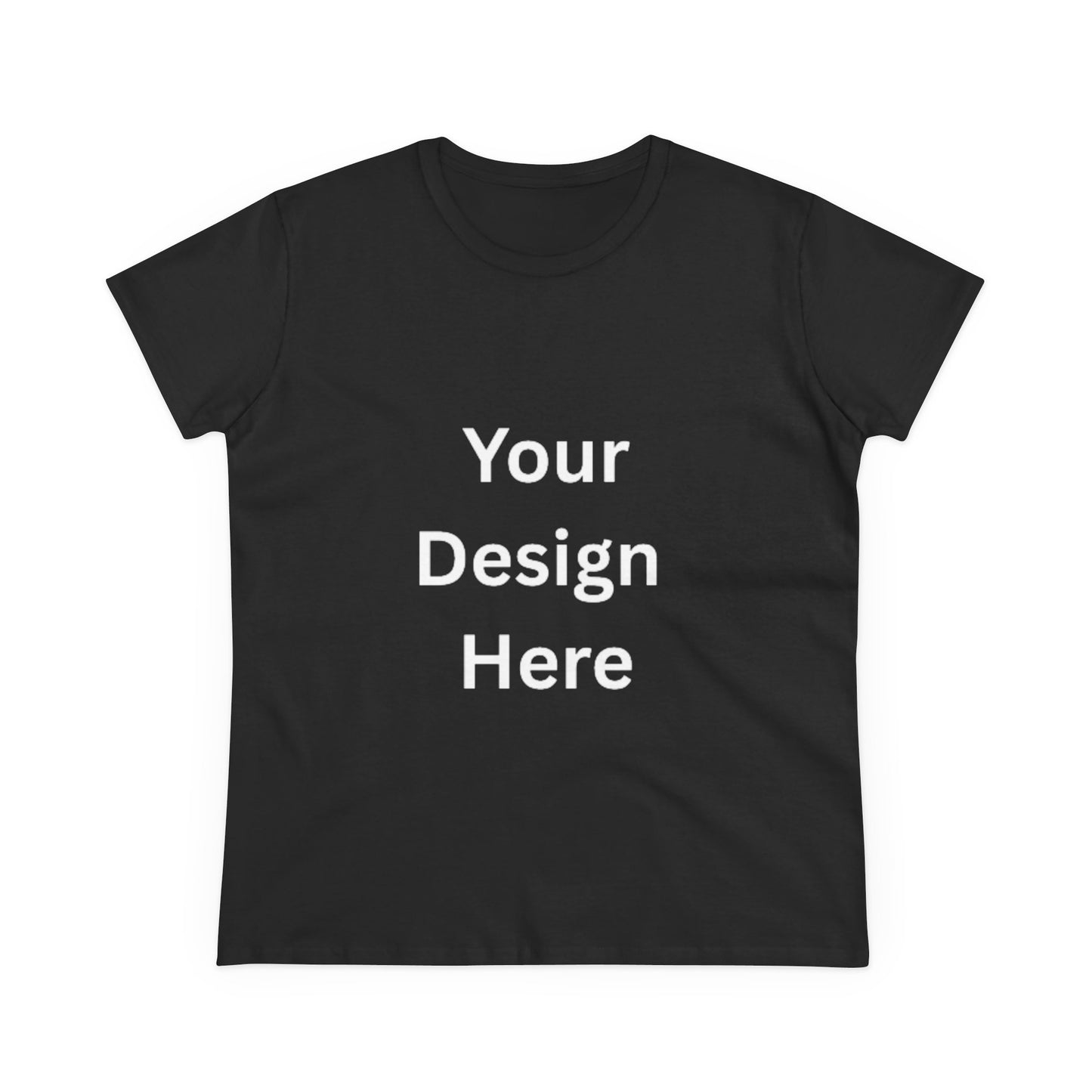 Customizable Women's Midweight Cotton Tee - Personalize with Your Design