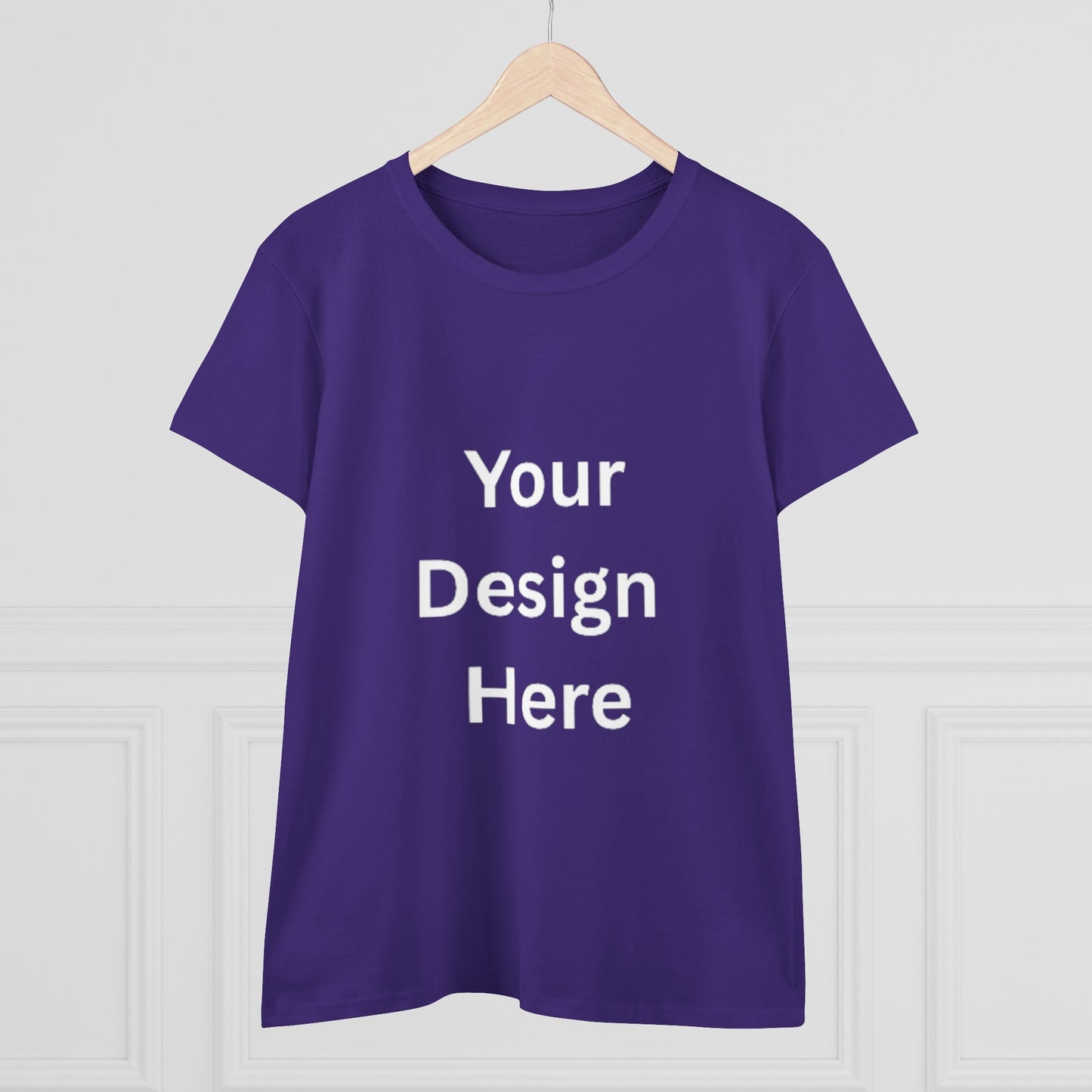 Customizable Women's Midweight Cotton Tee - Personalize with Your Design