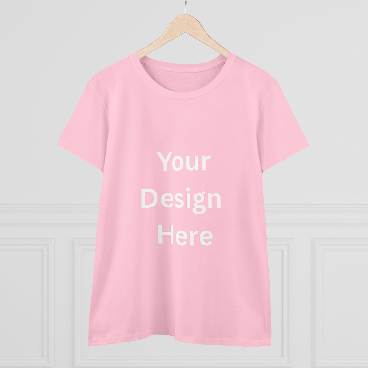 Customizable Women's Midweight Cotton Tee - Personalize with Your Design