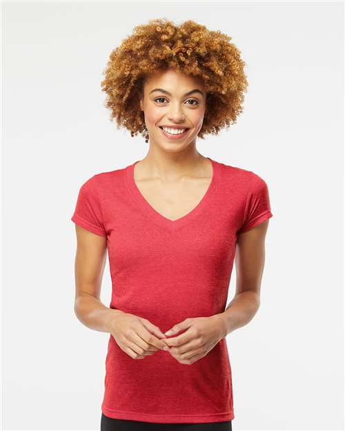 M&O - Women's Deluxe Blend V-Neck T-Shirt - 3542