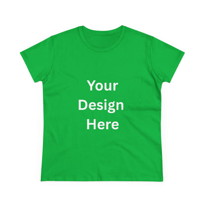 Customizable Women's Midweight Cotton Tee - Personalize with Your Design