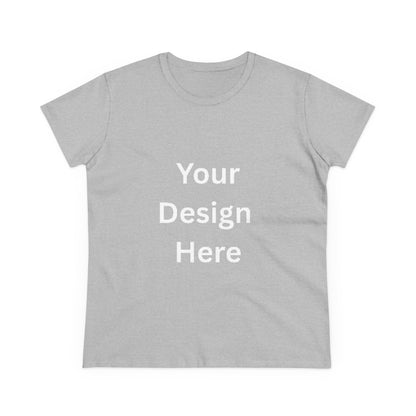 Customizable Women's Midweight Cotton Tee - Personalize with Your Design