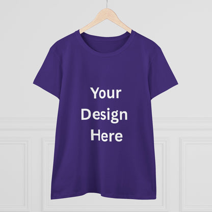 Customizable Women's Midweight Cotton Tee - Personalize with Your Design