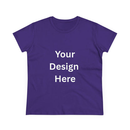 Customizable Women's Midweight Cotton Tee - Personalize with Your Design
