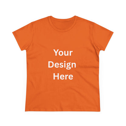 Customizable Women's Midweight Cotton Tee - Personalize with Your Design