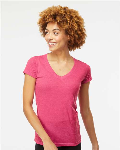 M&O - Women's Deluxe Blend V-Neck T-Shirt - 3542